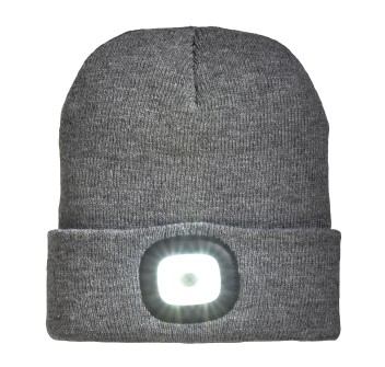 Cappellino in maglia 100% acrilico pesante con luce led removibile e ricaricabile usb