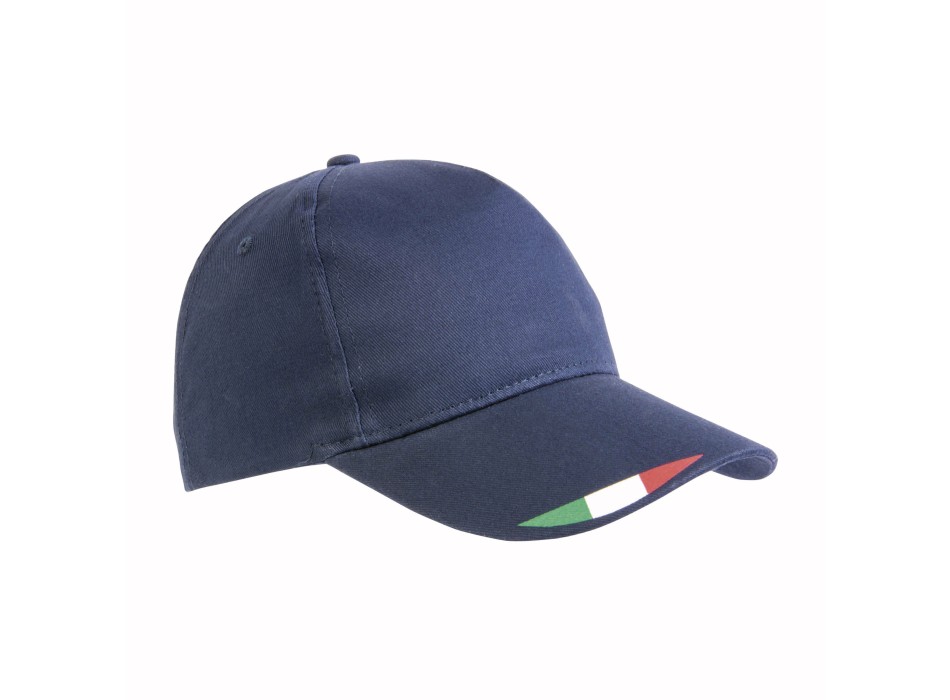 Cappellino in poliestere 5 pannelli con stampa tricolore