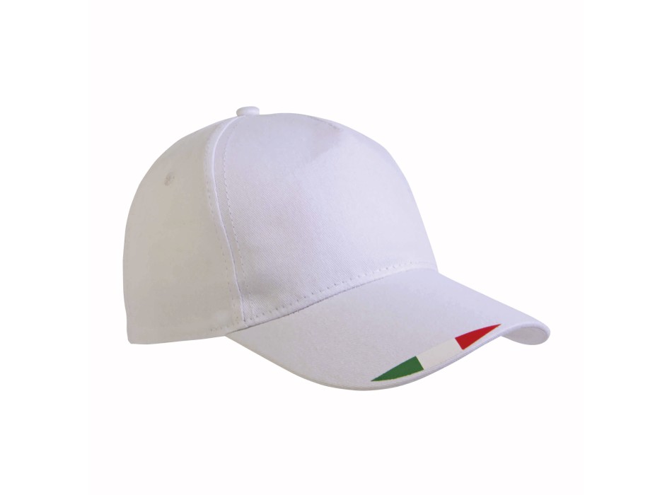 Cappellino in poliestere 5 pannelli con stampa tricolore