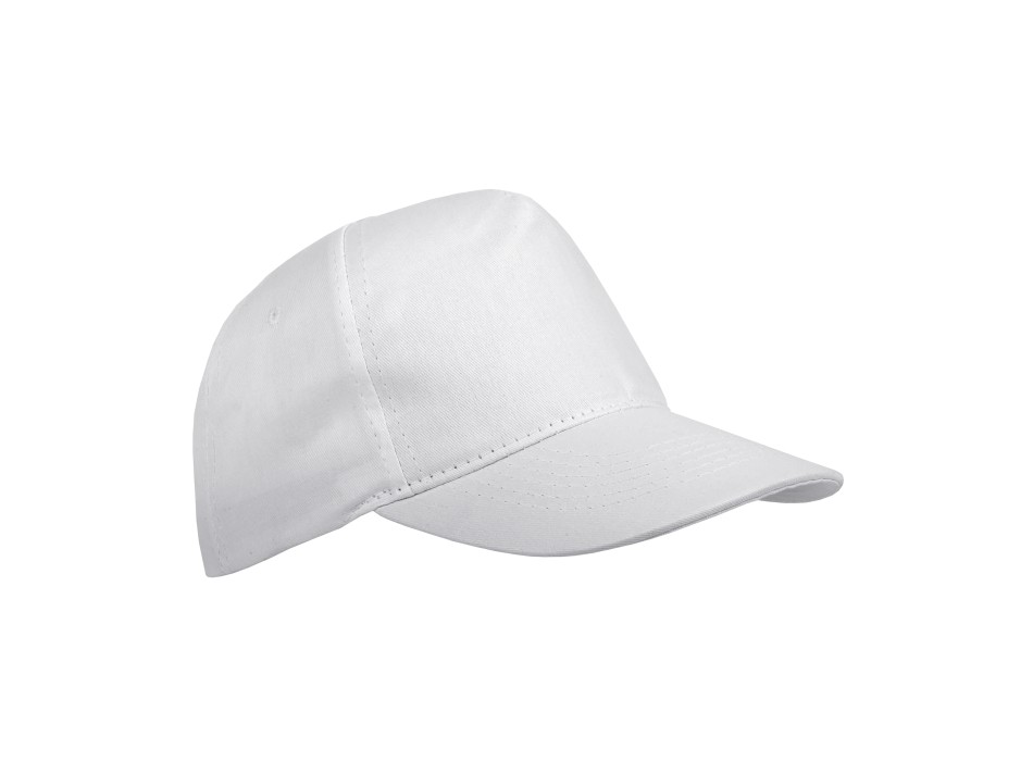 Cappellino in rpet, 5 pannelli con anellini ricamati