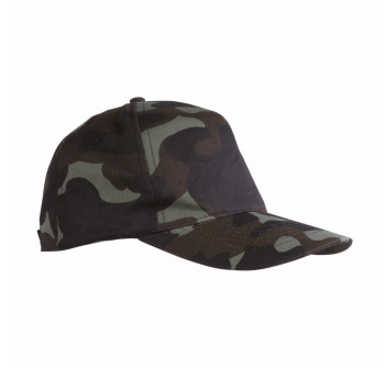 Cappellino mimetico in cotone, 5 pannelli