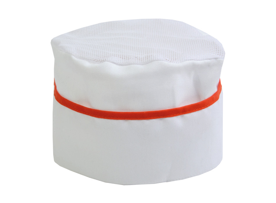 Cappello da cuoco bianco con bordo colorato Gheddi