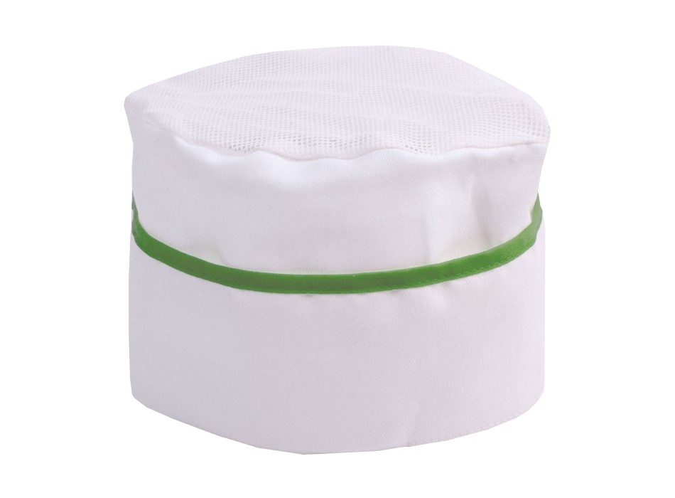 Cappello da cuoco bianco con bordo colorato