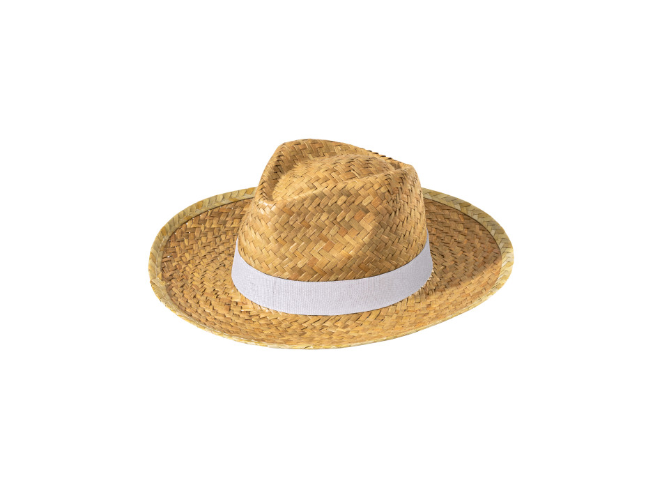 Cappello in paglia con fascia elastica 3 cm applicabile e personalizzabile