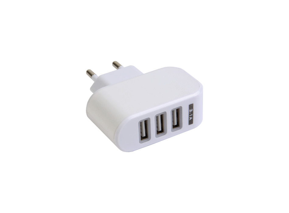 Caricatore multi-porta USB da parete ,in plastica con tre ingressi