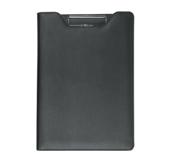 Cartella portablocco in PU. Blocco di 20 fogli a righe, molla in metallo