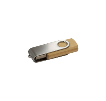 Chiavetta USB 8 GB girevole in Bambù/Metallo.