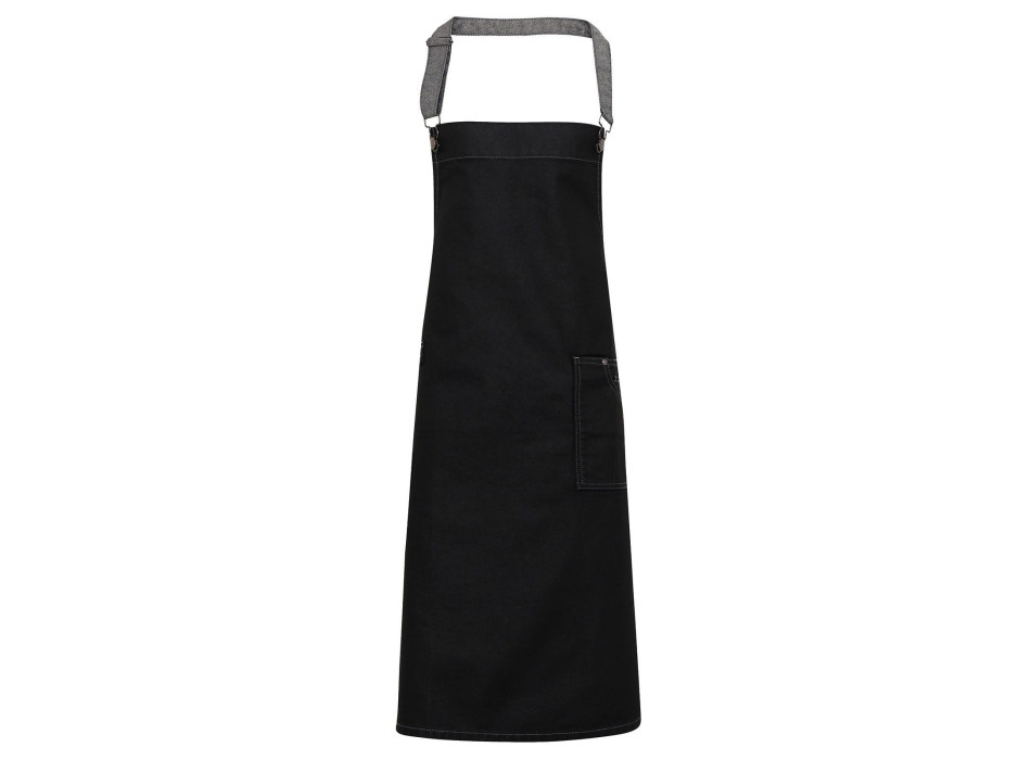 District Waxed Look Denim Bib Apron