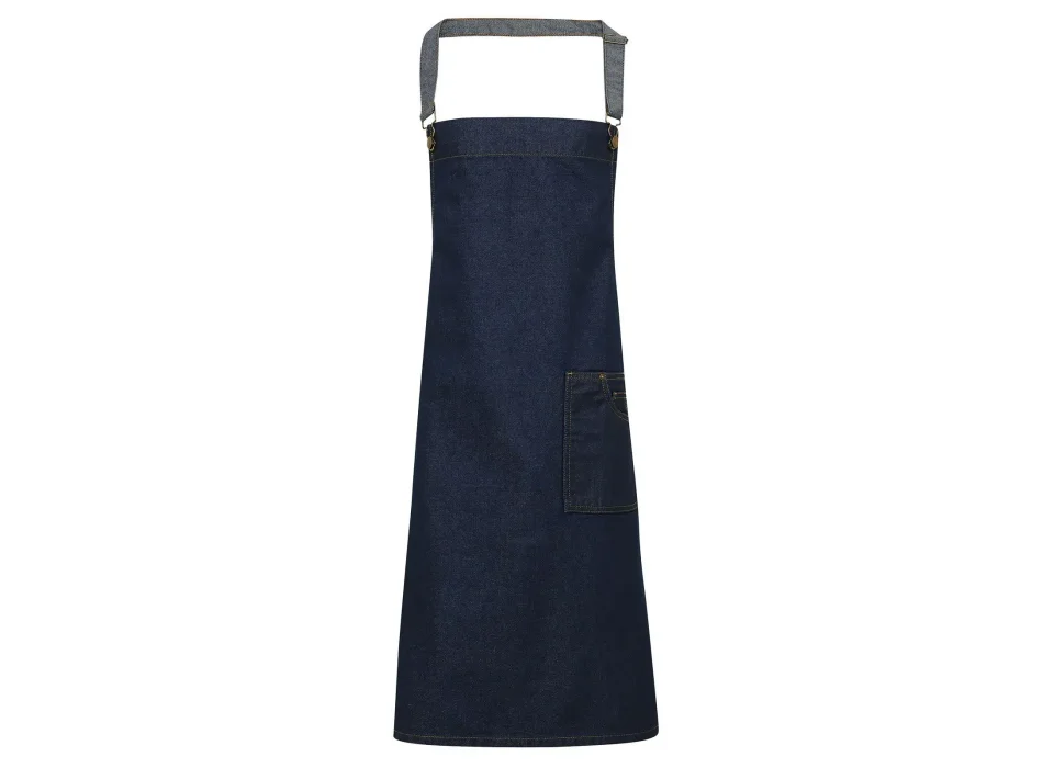 District Waxed Look Denim Bib Apron Gheddi