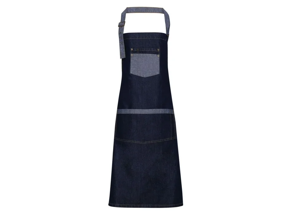 Domain Contrast Denim Bib Apron Gheddi
