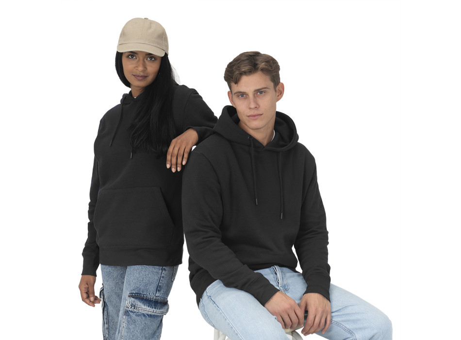 Felpa con cappuccio unisex in cotone biologico e poliestere riciclato da 280 g/m2 Gheddi