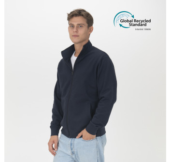 Felpa con zip unisex in tessuto 100% rigenerato da 280 g/m2