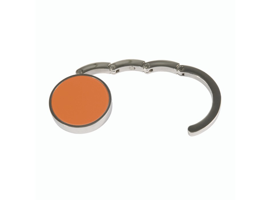 Gancio appendiborsa tondo in metallo, richiudibile con chiusura rafforzata da due magneti