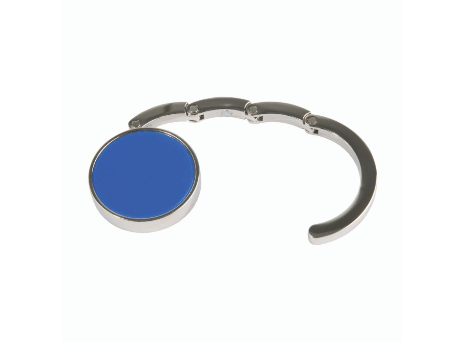 Gancio appendiborsa tondo in metallo, richiudibile con chiusura rafforzata da due magneti