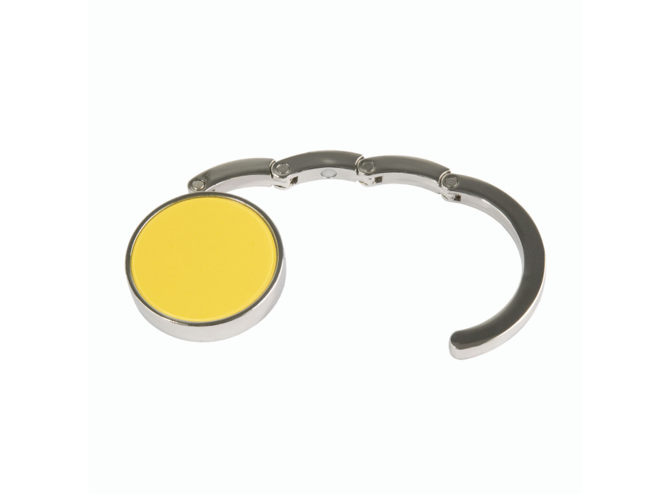 Gancio appendiborsa tondo in metallo, richiudibile con chiusura rafforzata da due magneti