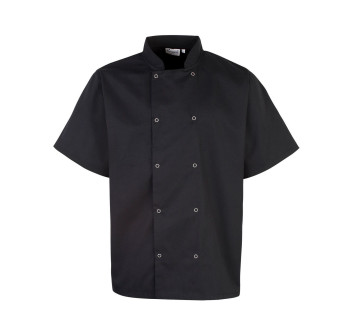 Studded Front Shorts Sleeve Chef's Jacket