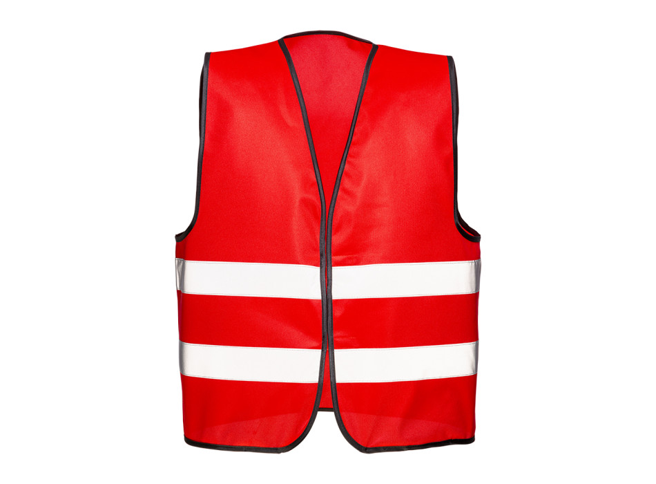 Gilet promozionale in poliestere con nastro riflettente e chiusura con velcro