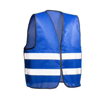 Gilet promozionale in poliestere con nastro riflettente e chiusura con velcro