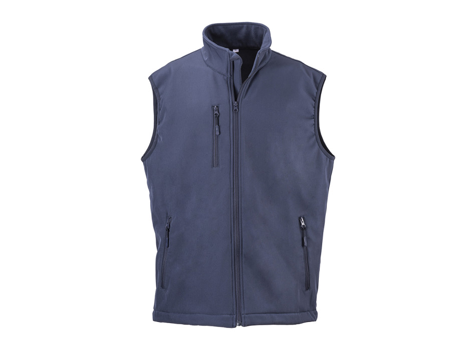 Gilet softshell con inteno  in polar, due tasche laterali e una tasca sul petto