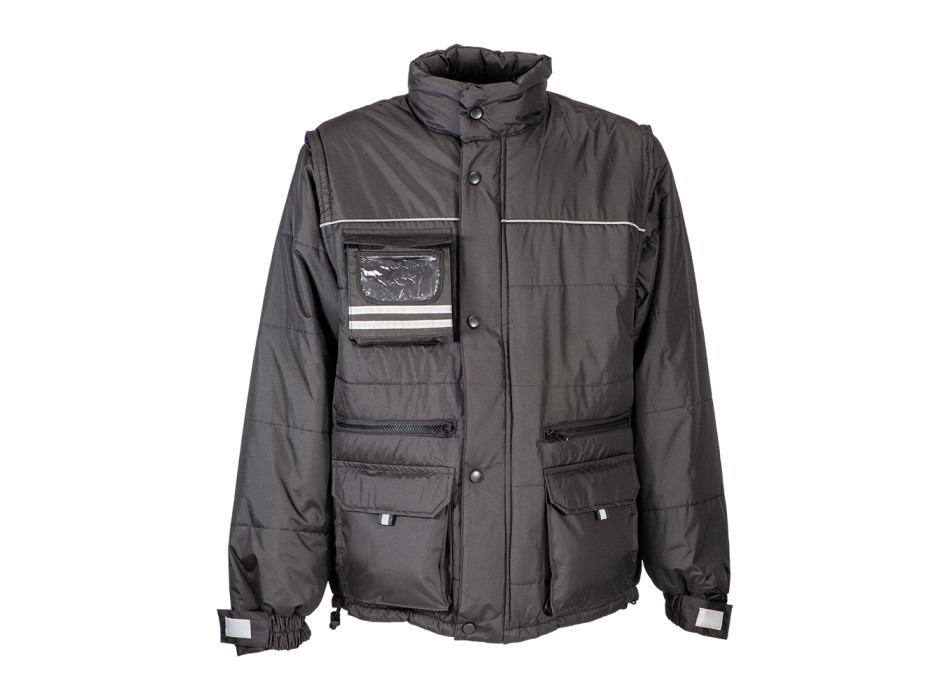 Giubbotto imbottito in poliestere pongee con maniche staccabili