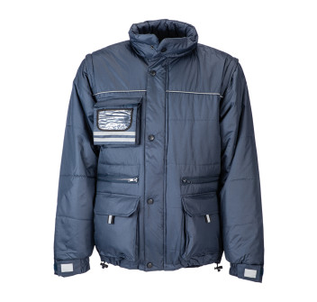 Giubbotto imbottito in poliestere pongee con maniche staccabili