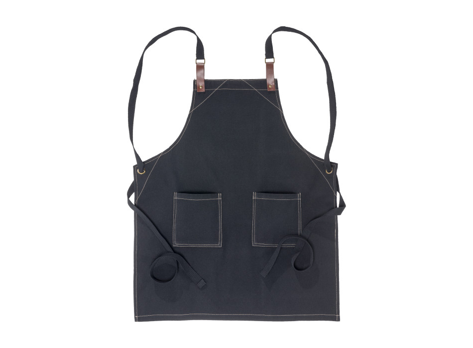 Grembiule da cucina  in cotone 280 g/m2 con 2 tasche frontali, cinghie in PU regolabili.