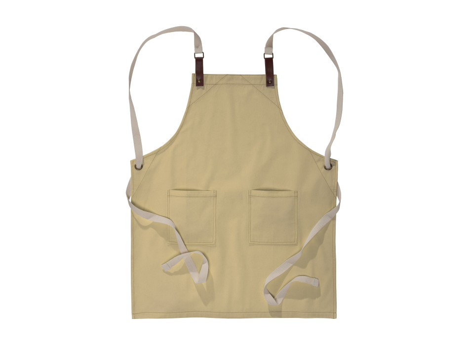 Grembiule da cucina  in cotone 280 g/m2 con 2 tasche frontali, cinghie in PU regolabili.