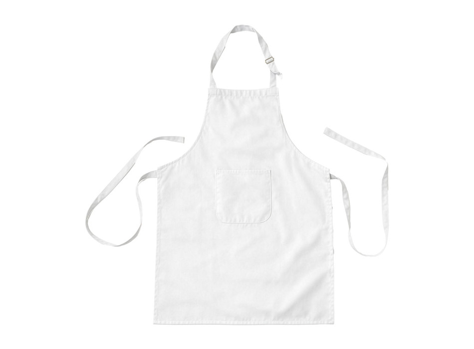 Grembiule da cucina lungo regolabile in cotone e poliestere. Tasca frontale Gheddi