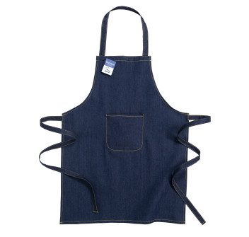 Grembiule in cotone denim riciclato  con tasca frontale