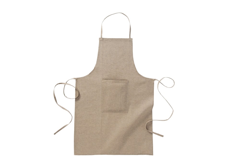 Grembiule lungo cotone riciclato, con tasca frontale