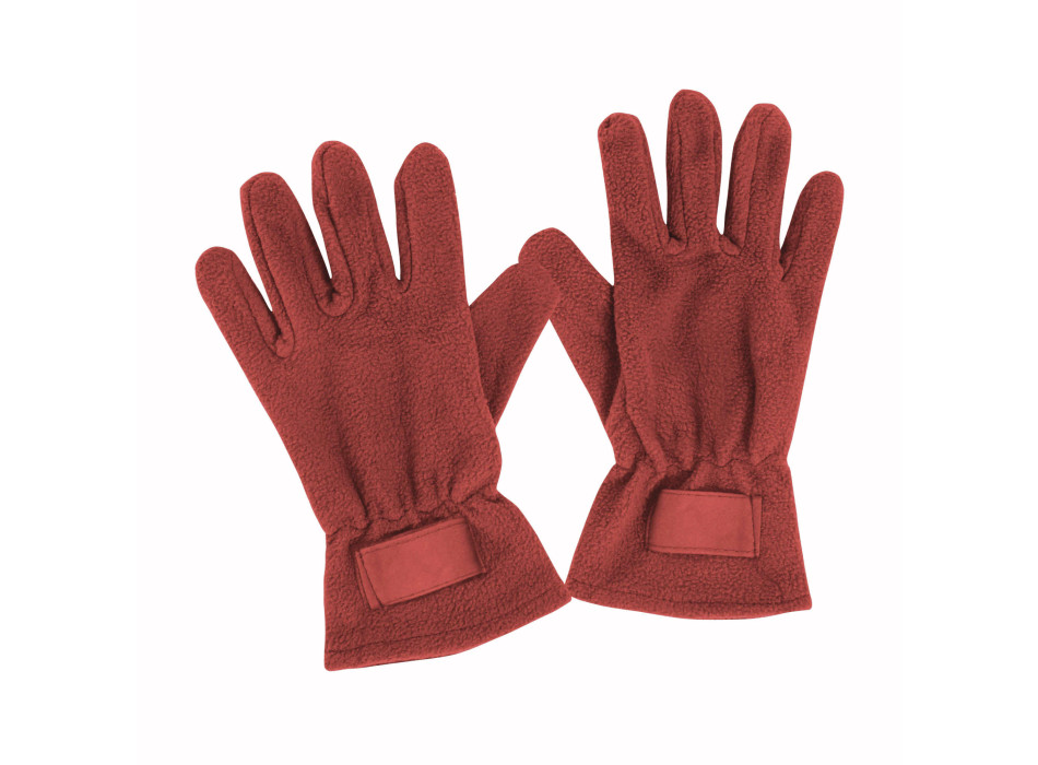 Guanti in polar da donna con elastico ai polsi ed etichetta personalizzabile