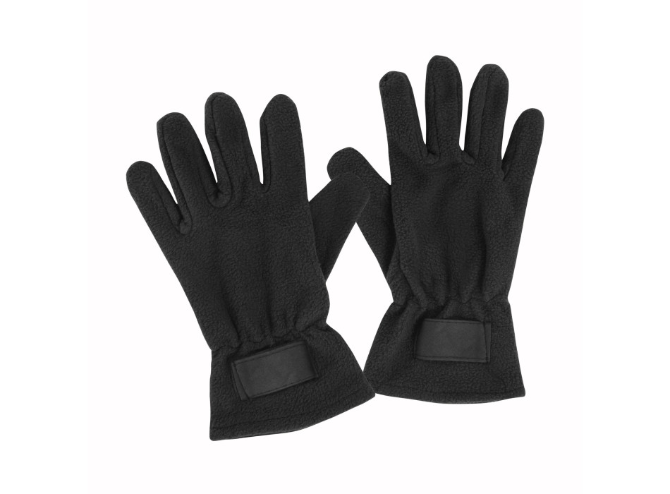 Guanti in polar da donna con elastico ai polsi ed etichetta personalizzabile