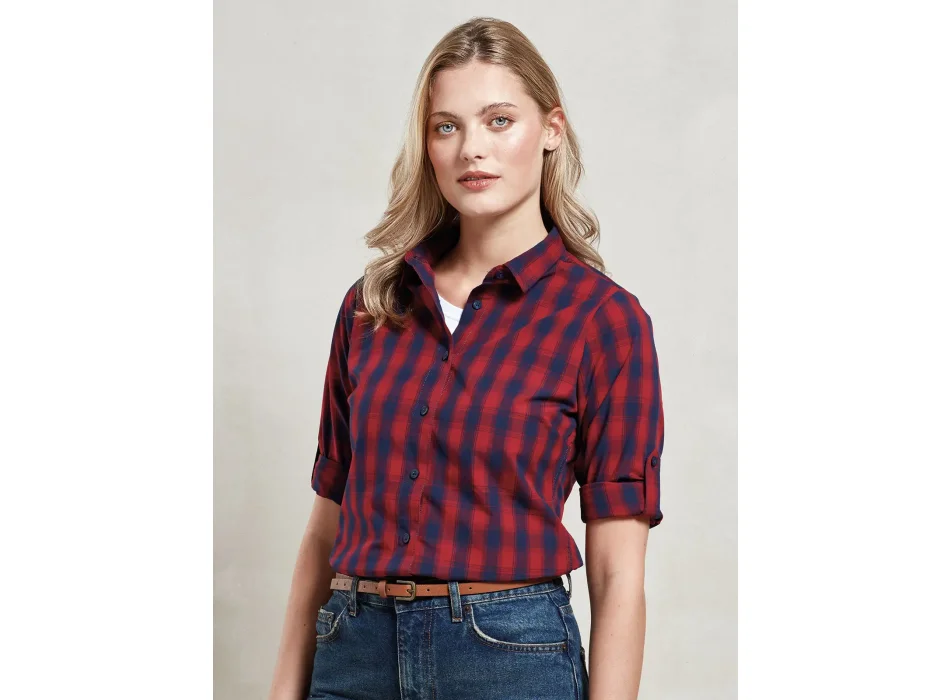 Ladies' LSL 'Mulligan' Check Cotton Bar Shirt     t Gheddi