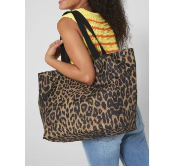 Leopard Print Carryall Tote Bag Gheddi