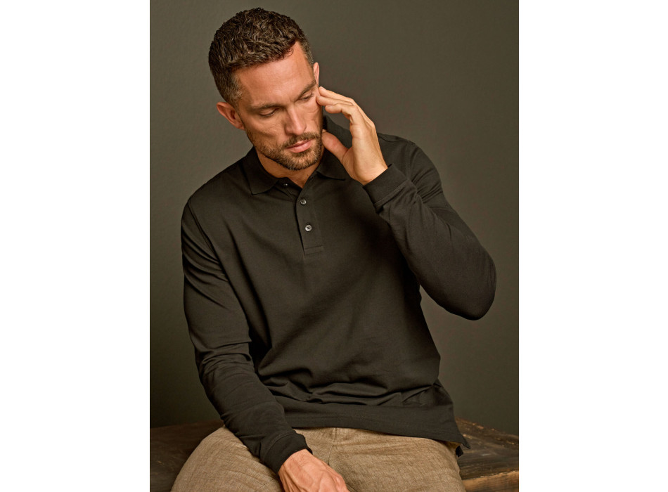 Luxury Stretch Long Sleeve Polo