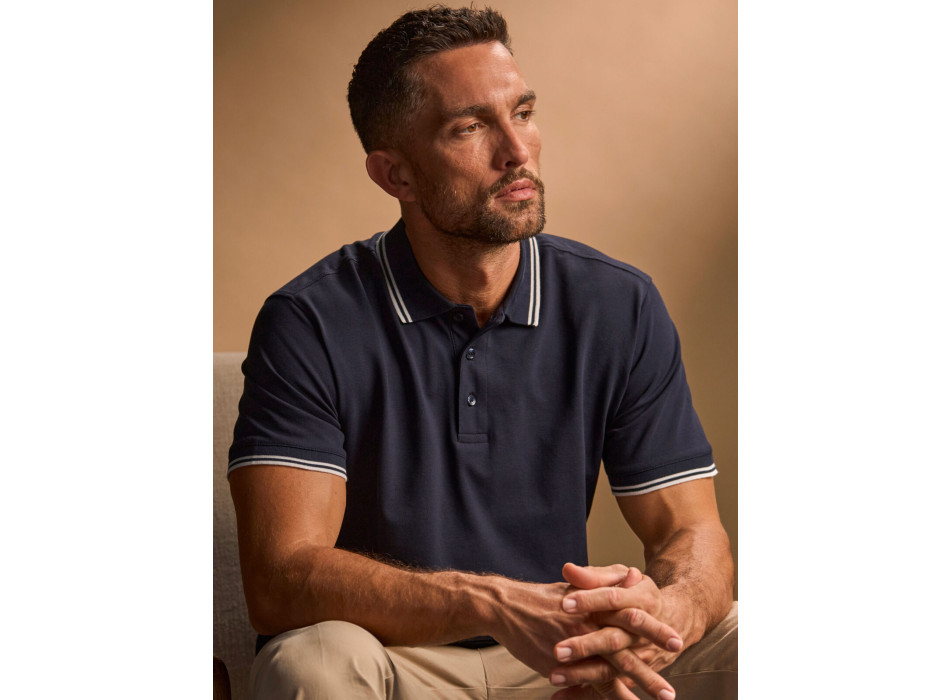 Luxury Stripe Stretch Polo