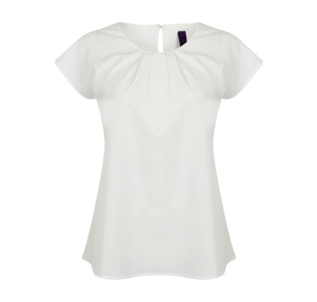Ladies' Pleat Front S/S Blouse