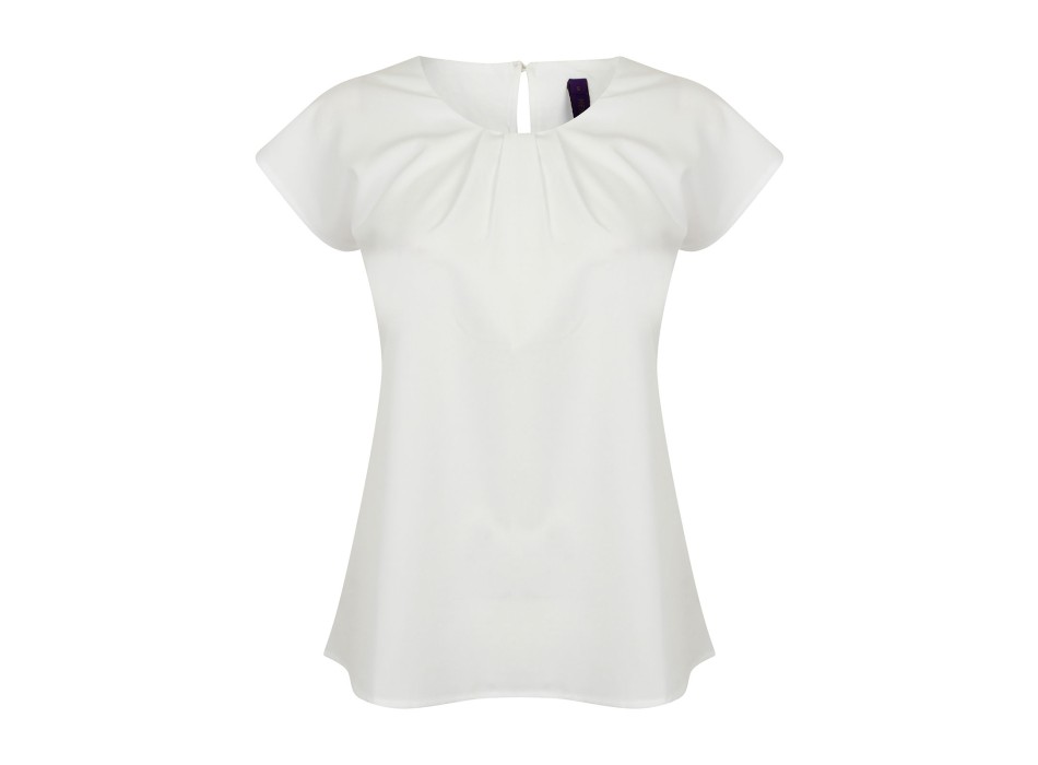Ladies' Pleat Front S/S Blouse
