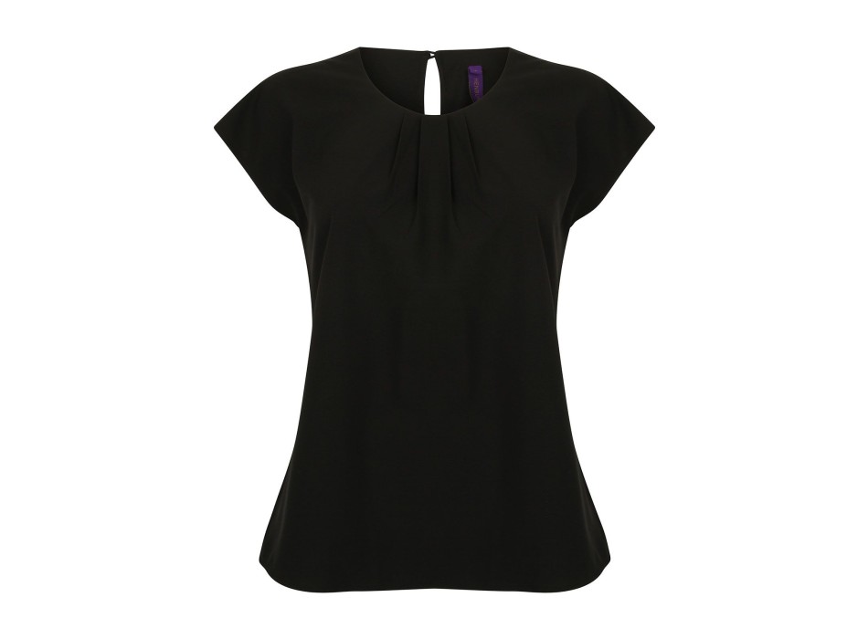 Ladies' Pleat Front S/S Blouse