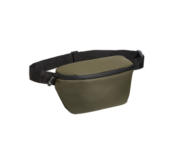 Marsupio in soft Pu water resistant con cintura regolabile. Cerniera zip water resistant Gheddi