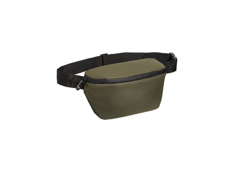 Marsupio in soft Pu water resistant con cintura regolabile. Cerniera zip water resistant Gheddi