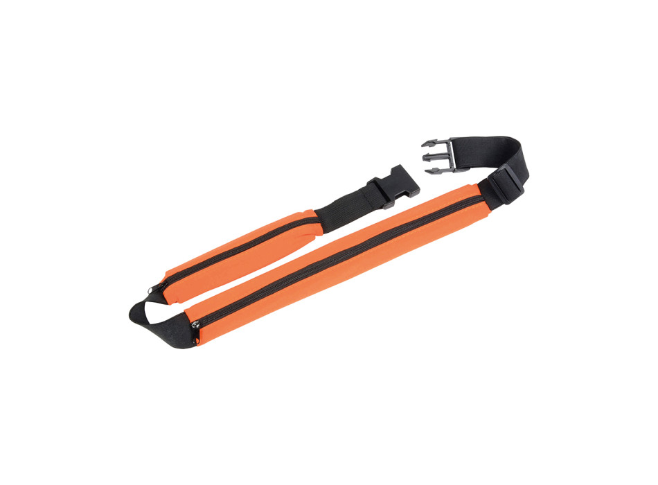 Marsupio slim in tessuto spandex elastico, con 2 tasche e cintura regolabile Gheddi