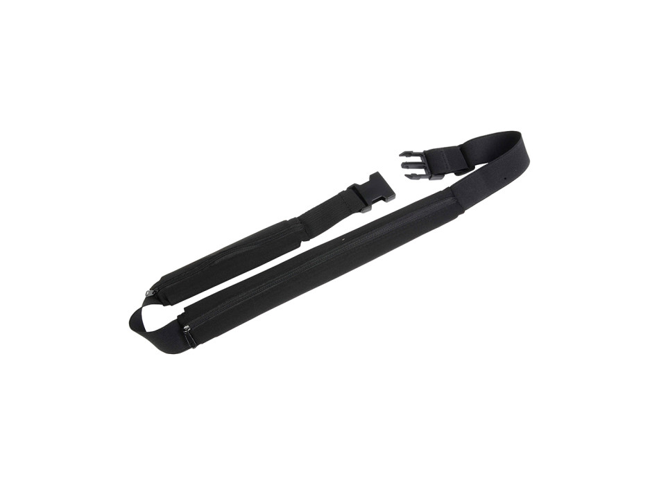 Marsupio slim in tessuto spandex elastico, con 2 tasche e cintura regolabile Gheddi