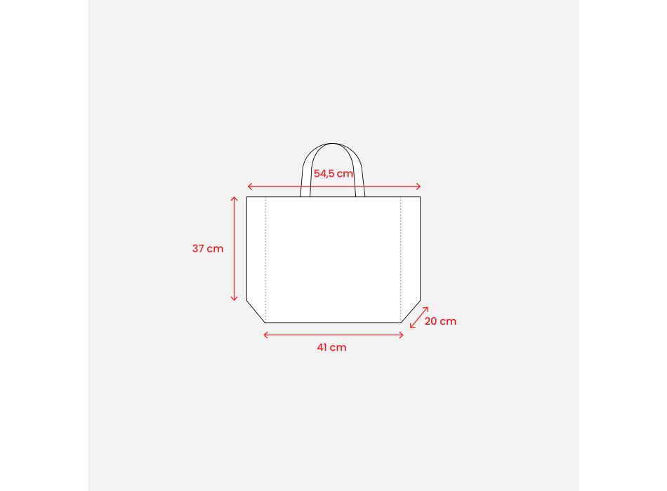 Maxi borsa in cotone da 450 g/m2. Dotata di chiusura a zip e tasca interna Gheddi