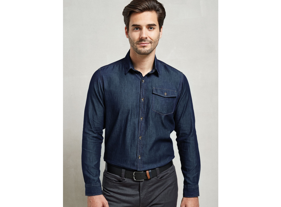 Men's Jeans Stitch Denim Shirt