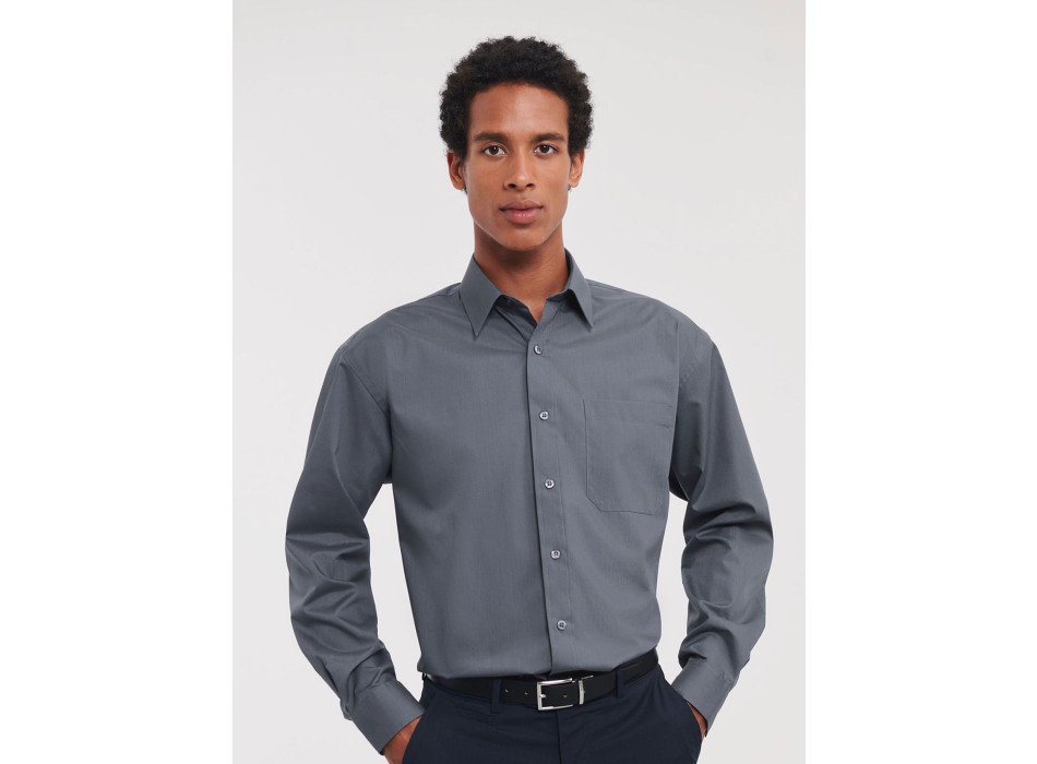 Men's Long Sleeve PolyCotton Poplin Shirt