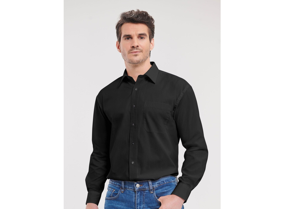 Men's Long Sleeve Pure Cotton Poplin Shirt