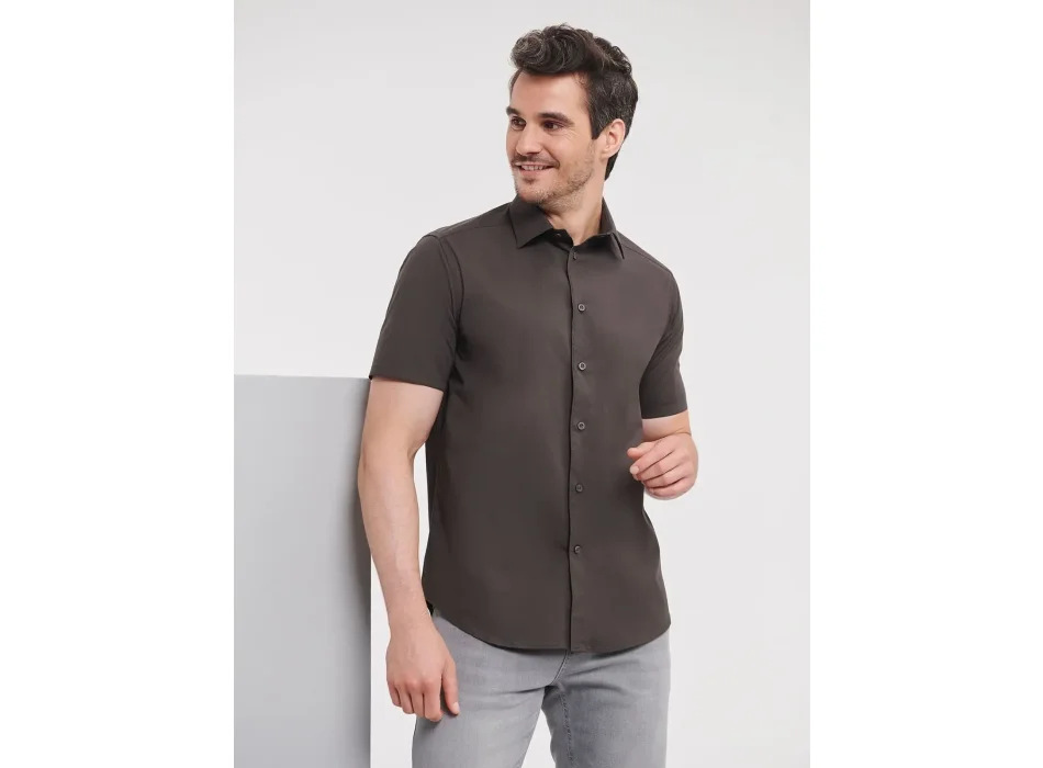 Men's Short Sleeve Easy Care Fitted Shirt Gheddi