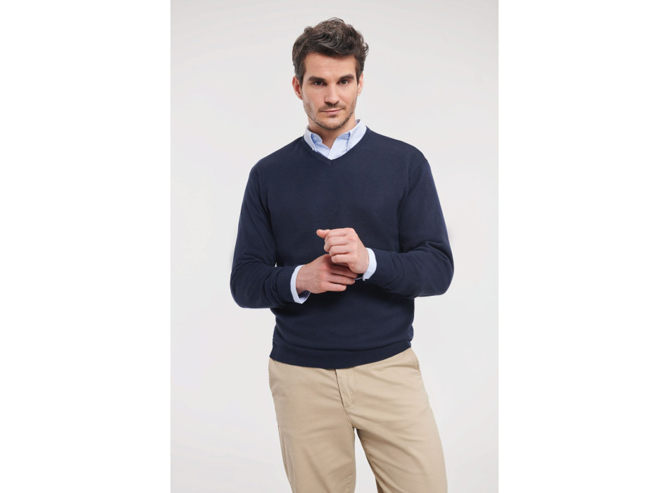 Men's V-Neck Knitted Pullover Gheddi