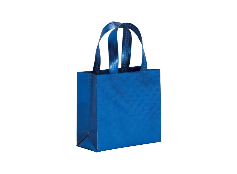 Mini shopper in TNT laminato metallizzata, manici corti e soffietto